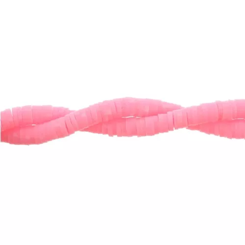 Perle rondelle in pasta polimerica Heishi 3x1 mm Rose Bonbon x45 cm