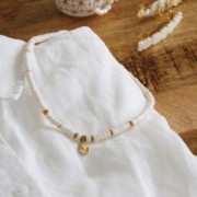 Perle rondelle in pasta polimerica Heishi 3x1 mm Rose Bonbon x45 cm