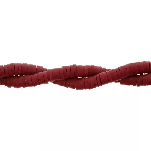 Perle in pasta polimerica Heishi 3,5x1 mm Rosso scuro x45 cm