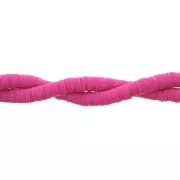Perle rondelle in pasta polimerica Heishi 3,5x1 mm Fucsia x45 cm