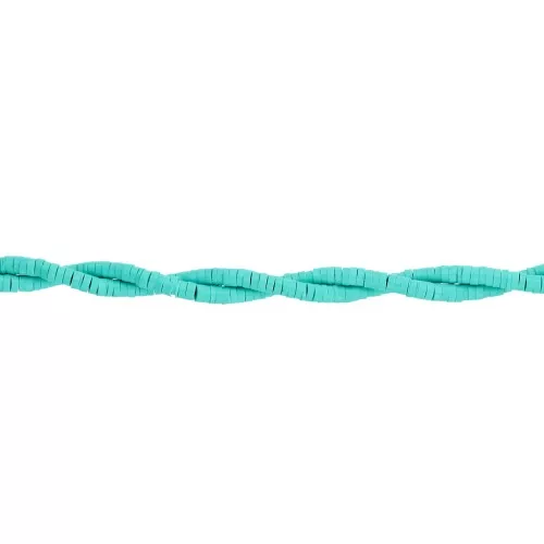 Perle rondelle in pasta polimerica Heishi 3x1 mm - Turchese x45 cm