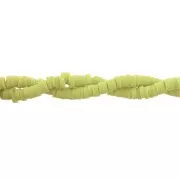 Perline Heishi in pasta polimerica 3x1 mm  Verde anice x39 cm