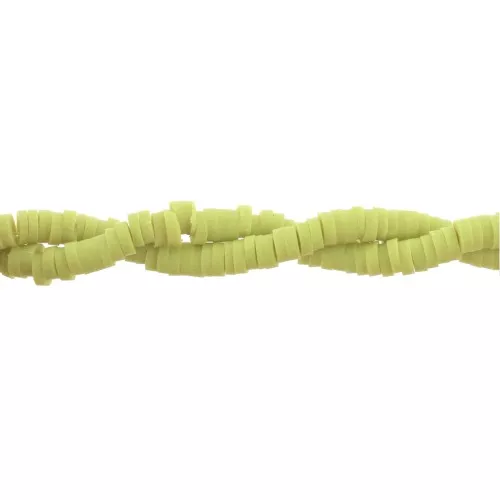 Perle rondelle in pasta polimerica Heishi 3x1 mm Verde anice x39 cm