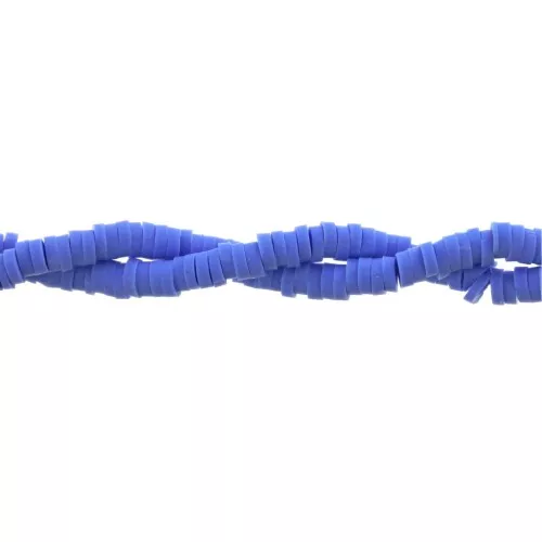 Perle rondelle in pasta polimerica Heishi 3x1 mm blu pavone x45 cm