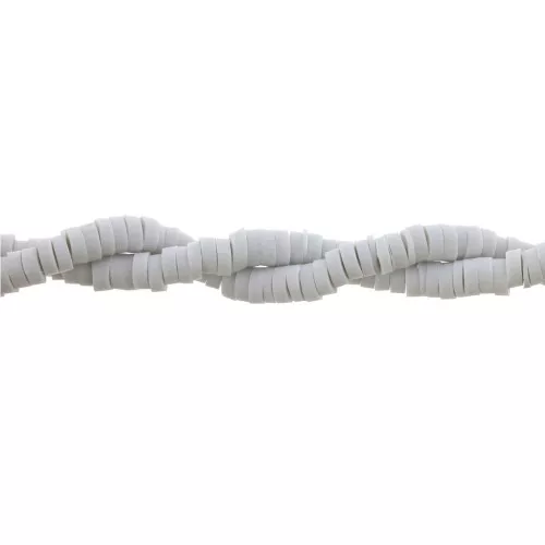 Perle rondelle in pasta polimerica Heishi 3x1 mm Grigio chiaro x39 cm