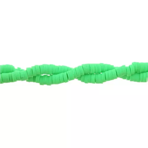 Perle rondelle in pasta polimerica Heishi 3x1 mm Verde chiaro x45 cm