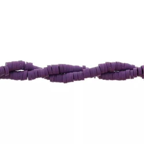 Perle rondelle in pasta polimerica Heishi 3x1 mm Viola x39 cm
