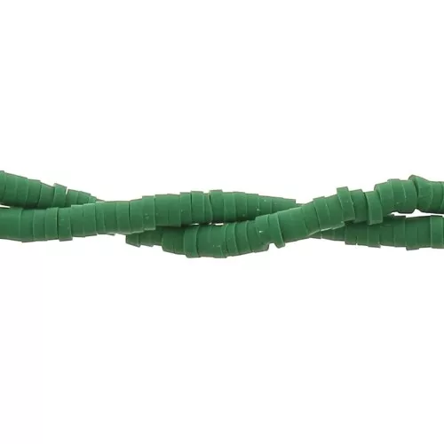 Perle rondelle in pasta polimerica Heishi 3x1 mm Verde abete x39 cm