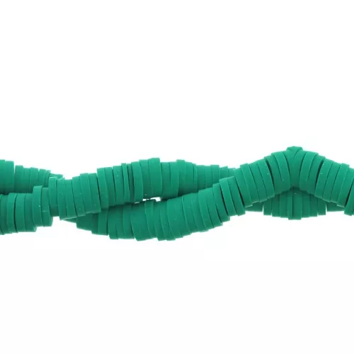 Perle rondelle in pasta polimerica Heishi 6x1 mm Verde Smeraldo x39 cm