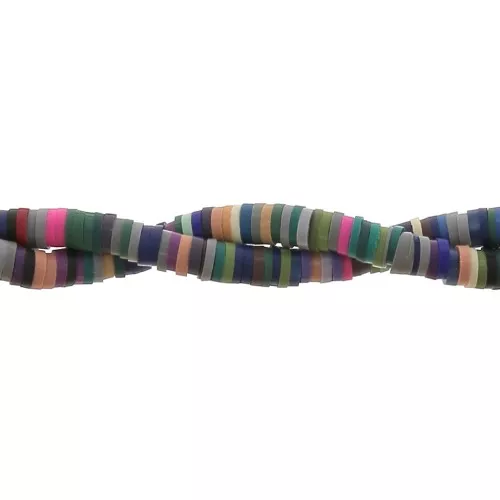 Perla in pasta polimerica 3,5x1 mm Multicolore Blu/Viola x45 cm