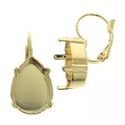 Orecchini a gancio chiuso per cabochon 4320 18x13 mm dorato x2