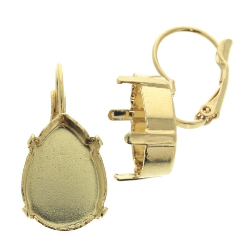 Orecchini a gancio chiuso per cabochon 4320 18x13 mm dorato x2