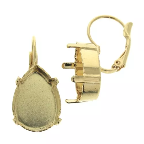 Orecchini a gancio chiuso per cabochon 4320 18x13 mm dorato x2