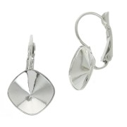 Orecchini a gancio chiuso porta cabochon da incollare 4470 12 mm - rodiato x2