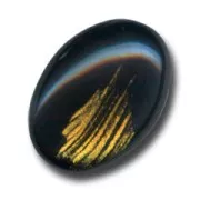 Cabochon mm. 25x18 Jet/Gold x1
