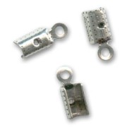 Chiudicordoncini tondi mm. 3 argentato antico x6