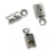 Chiudicordoncini tondi mm. 3 argentato antico x6