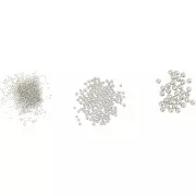 Assortimento di mini biglie in vetro da 0.6 a 3 mm - Perlato x3