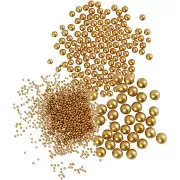 Assortimento di mini biglie in vetro da 0.6 a 3 mm - Dorato x3