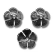 Coppette fiore mm. 12 black nickel x4