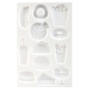 Stampo in silicone per pasta polimerica, resina e pasta metallica - Junk Food x1