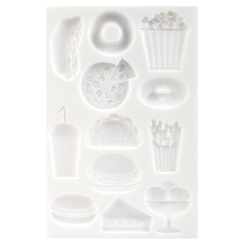 Stampo in silicone per pasta polimerica, resina e pasta metallica - Junk Food x1