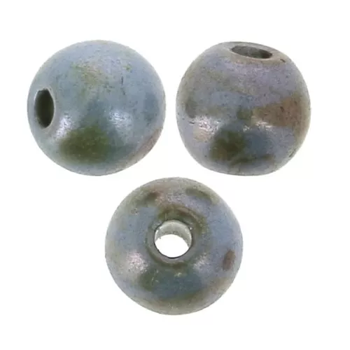 Perle tonde mm. 3 Blu Verde di Grigio marmorizzato x50