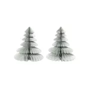 Abeti in carta a nido d'ape - decorazione da tavola Let's Party  - Argentato x2