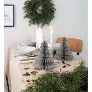 Abeti in carta a nido d'ape - decorazione da tavola Let's Party  - Argentato x2