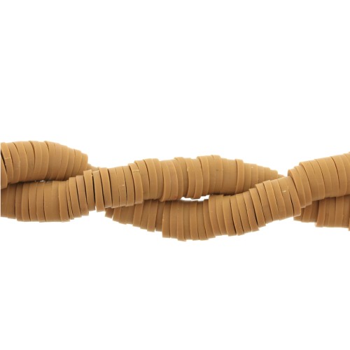 Rondelle Heishi in pasta polimerica 6x1 mm Ocre x41cm