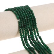 Pietra semipreziosa rotonda appiattita sfaccettata 4,5x3 mm - Quarzo verde x35 cm