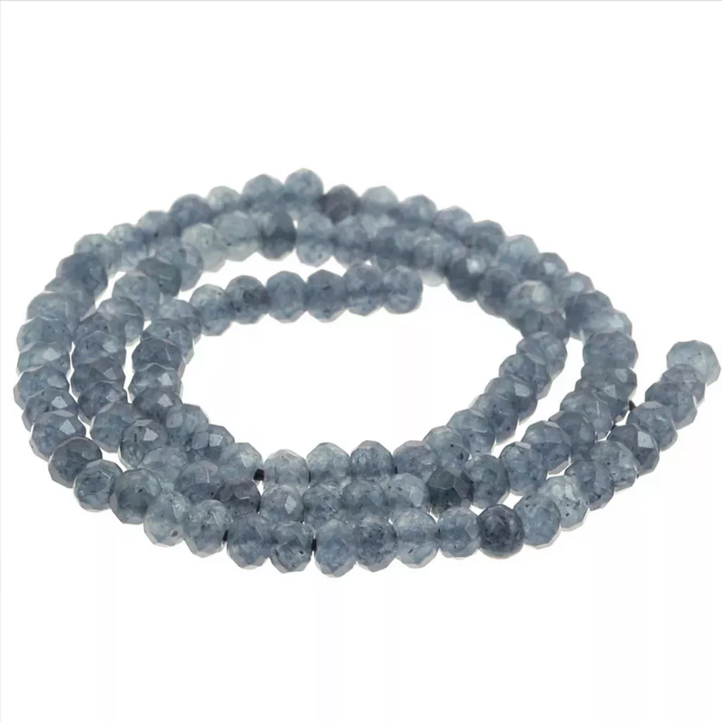 Perline Di Pietra Preziosa Sfaccettata Rotonda Color Crema - Foto 11