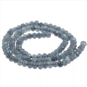 Pietra semipreziosa appiattita rotonda sfaccettata 4x3 mm - Quarzo blu navy x35cm|raw }}