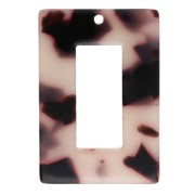 Pendente rettangolare in acetato di cellulosa 32,5x22 mm, effetto tartaruga beige/nero