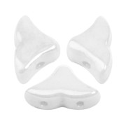Perline in vetro Hélios® par Puca® 6x10 mm  Opaque White Ceramic Look x10g|raw }}