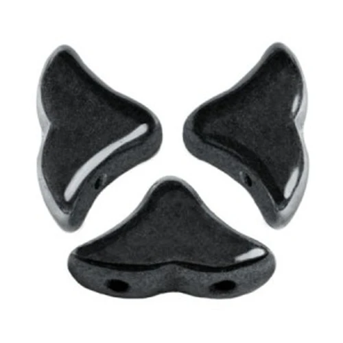 Perline in vetro Hélios® par Puca® 6x10 mm Jet Hematite x10g