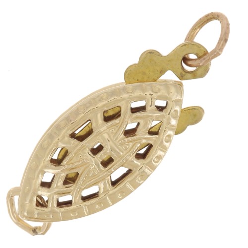 Chiusura a navetta in filigrana a scatto 15x6 mm - Gold filled (oro laminato) x1