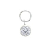 Pendente 7x4.5 mm con anellino parallelo - Ossido di zirconio - Argent 925 x1