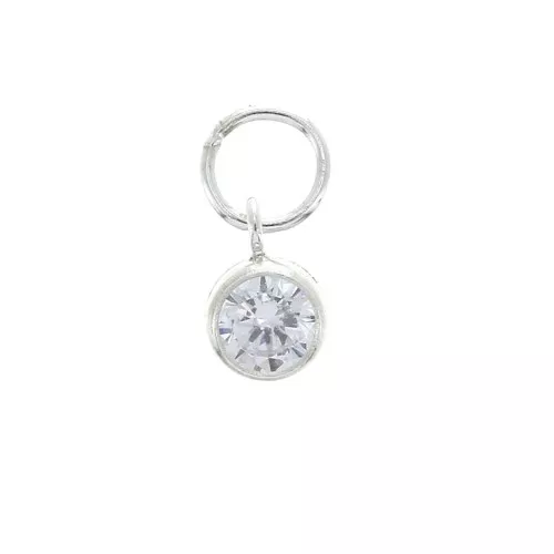 Pendente 7x4.5 mm con anellino parallelo - Ossido di zirconio - Argent 925 x1
