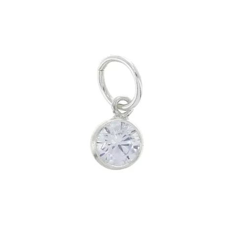 Pendente 6.5x4.5 mm con anellino perpendicolare Ossido di zirconio -Argent 925 x1