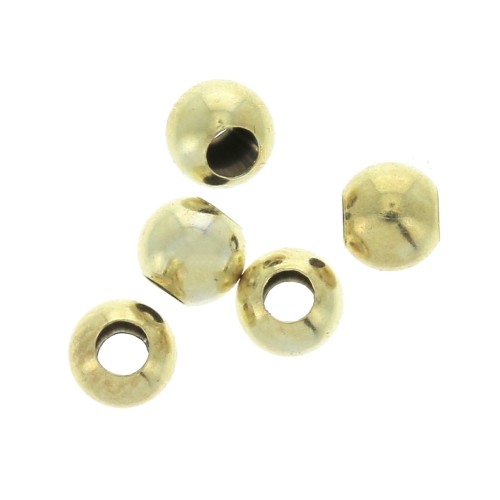 Palline 4 mm Argento 925 Dorato con oro fino x25