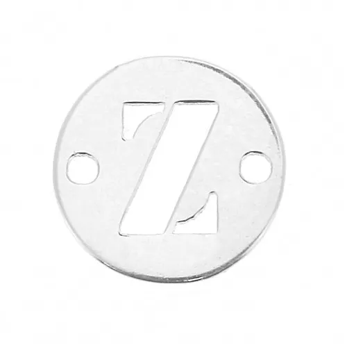 Distanziatore rotondo 2 fori lettera Z 8.5 mm in Argento 925 x1