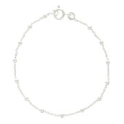 Bracciale maglia forzantina alternata con perline 2.5 mm Argento 925 x17cm|raw }}