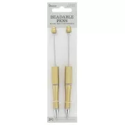 Penne da decorare con perline - Metallo/sintetico - Dorato x2