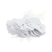 Etichette per prezzi 23x13 mm in carta con cordino - Bianche x100