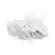 Etichette per prezzi 23x13 mm in carta con cordino - Bianche x100
