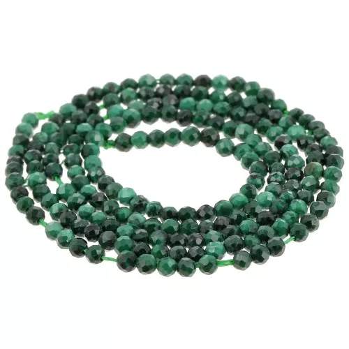 Perline tonde sfaccettate 2,5 mm - Malachite x39cm
