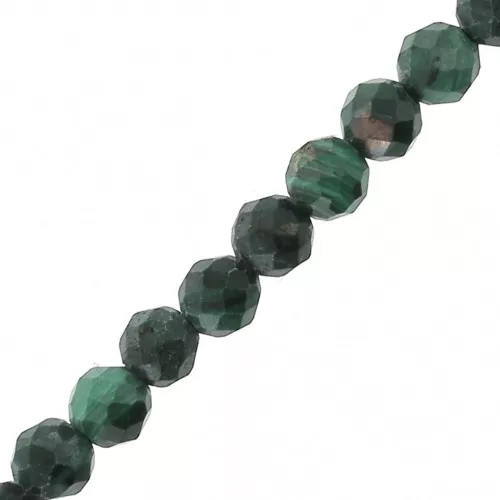 Perline Malachite sfaccettate 3 mm x25