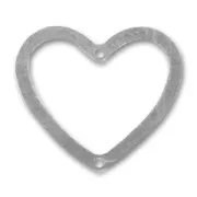 Separatore cuore 2 fori mm. 21 colore argentato antico x1