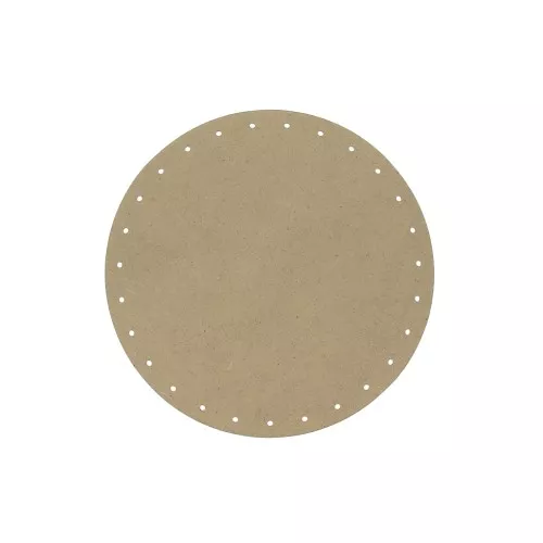 Base ronde percée en fibre de bois 27 trous pour panier à tisser 20 cm Naturel x1
